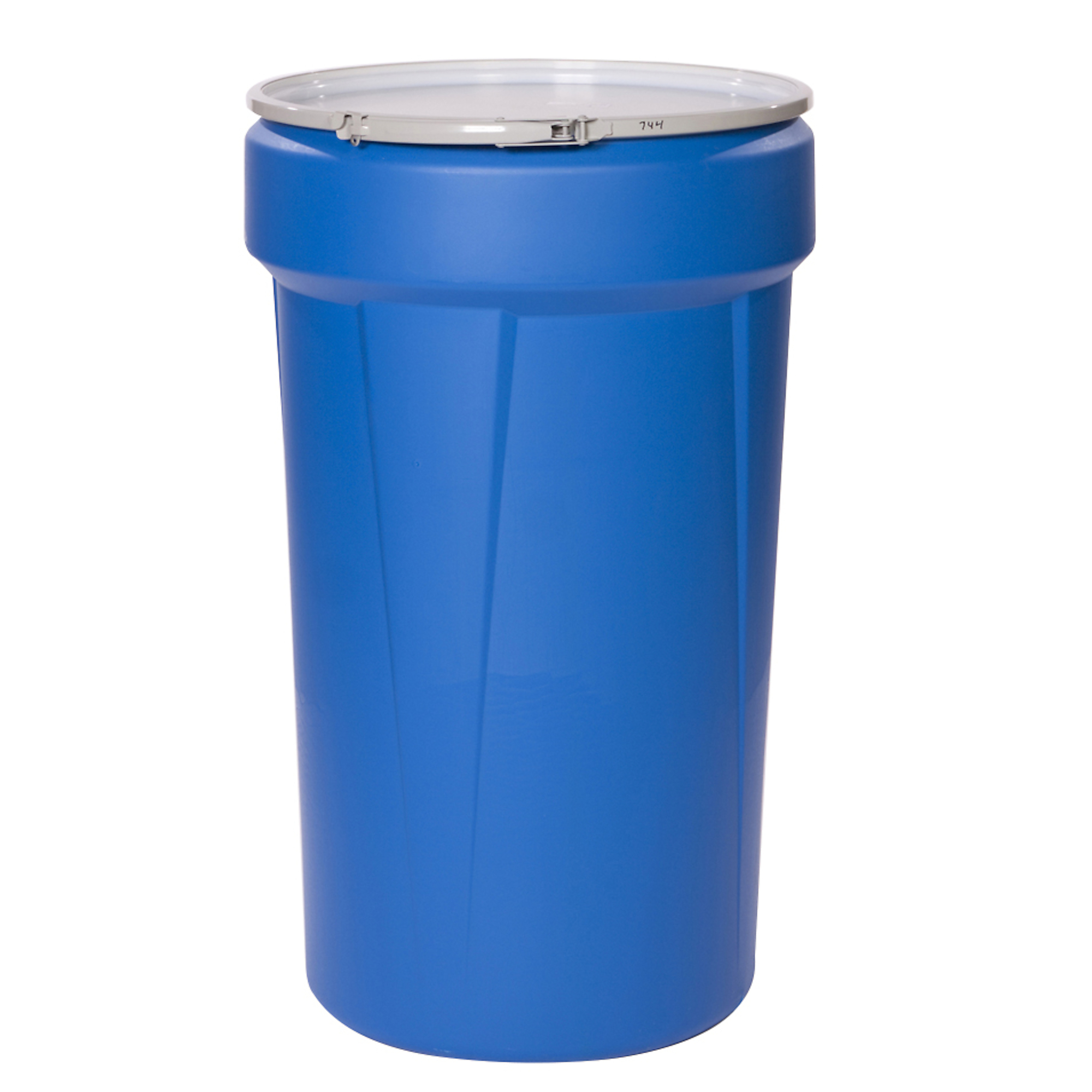 Eagle 55-Gallon Open Head Lab Pack Plastic Barrel Drum — Metal Lever-Lock, HDPE, Blue, Model# 1655MB